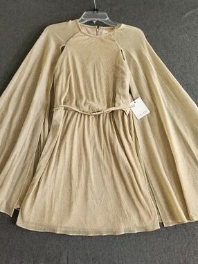 calvin klein yellow lace dress Calvin Klein Yellow Cotton Lace Up Front Shift Dress 6